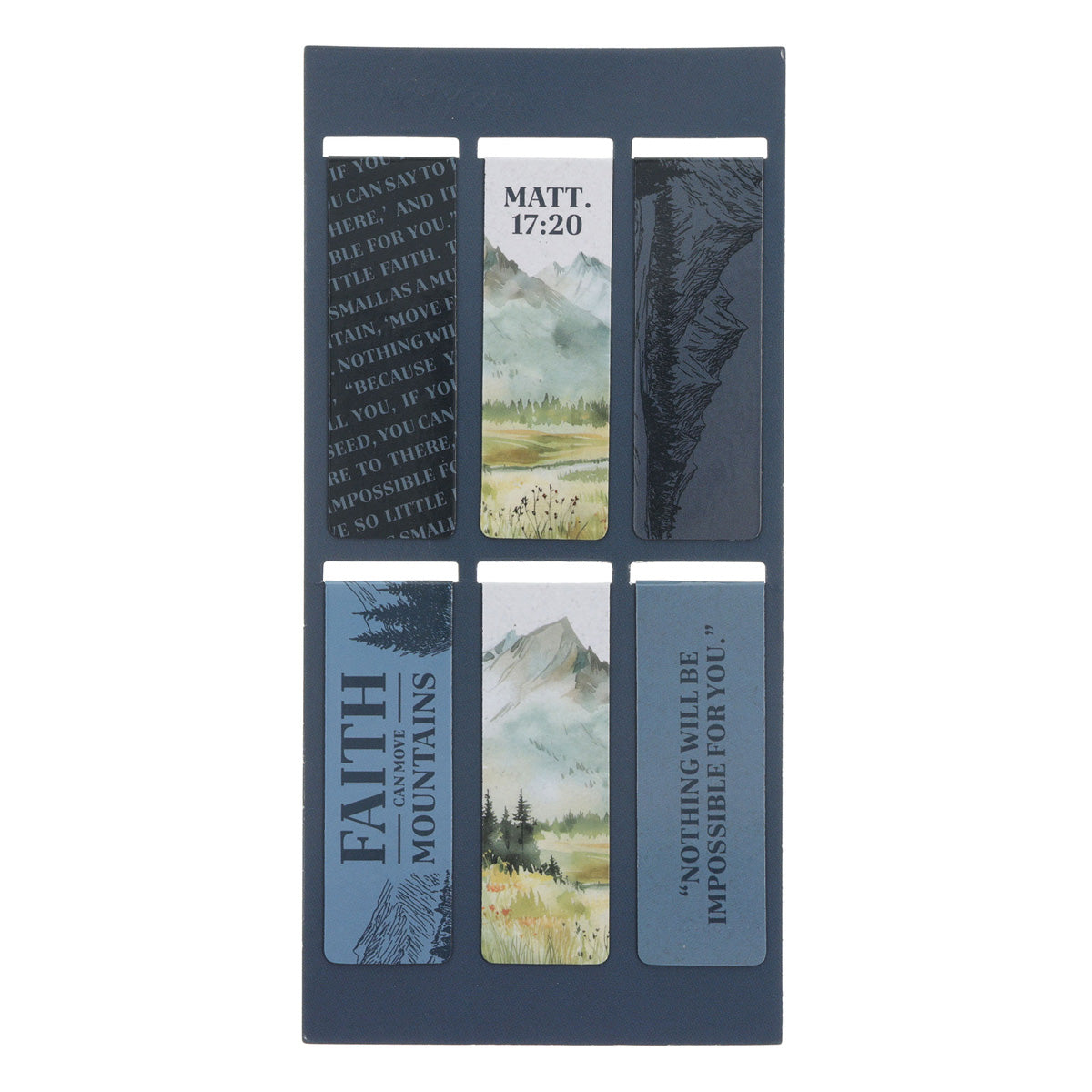 Faith Can Move Mountains Six-Piece Magnetic Bookmark Set