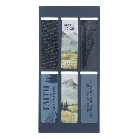 Faith Can Move Mountains Six-Piece Magnetic Bookmark Set