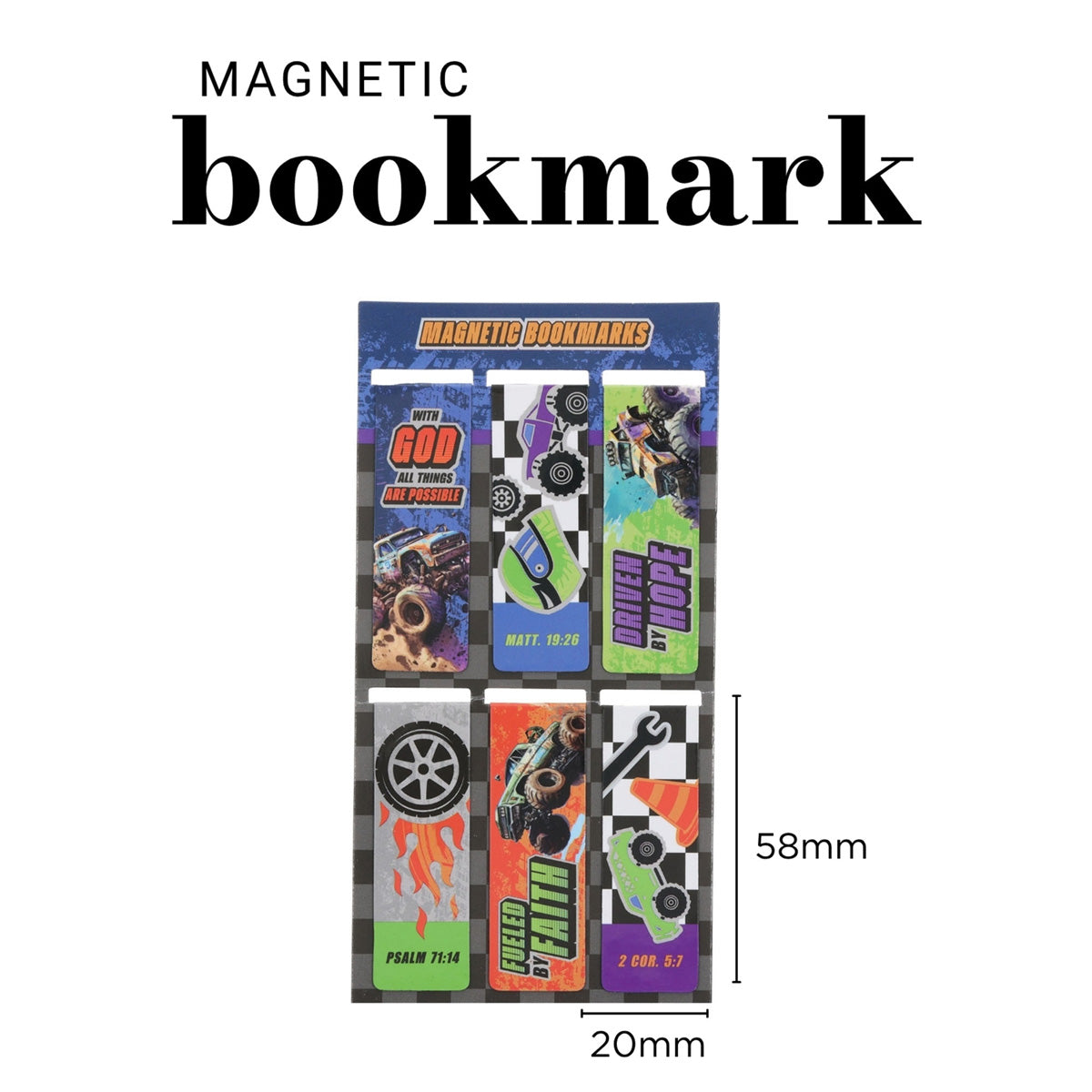 All Things Possible Six-Piece Magnetic Bookmark Set