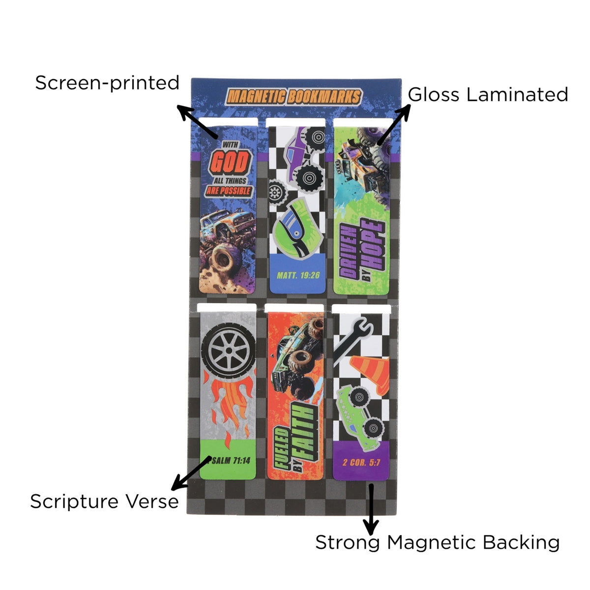 All Things Possible Six-Piece Magnetic Bookmark Set