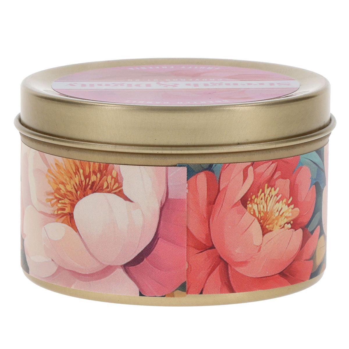 Strength & Dignity Fruity Freesia Scented Candle in Tin