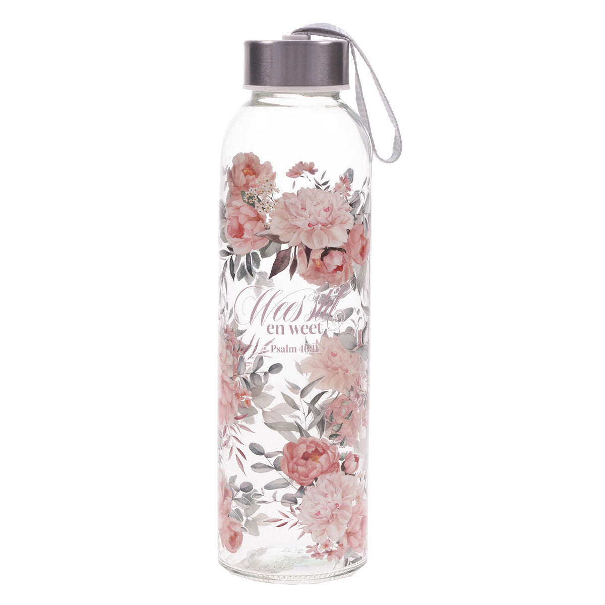Wees Stil en Weet Afrikaans Glass Waterbottle