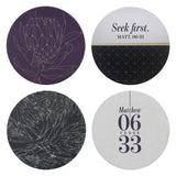 Seek First Four-Piece Ceramic Coaster Set