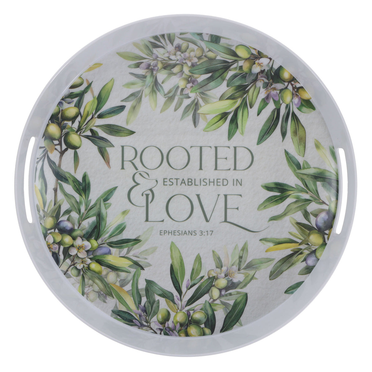 Rooted and Established in Love Melamine Serving Tray