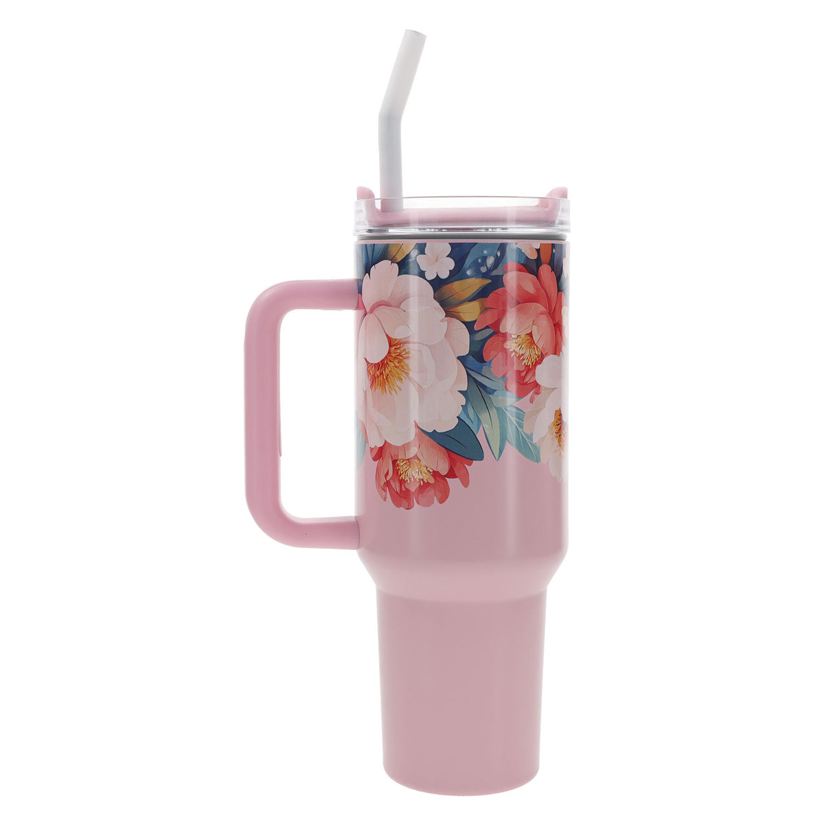 Travel Mug - Strength and Dignity (Stainless Steel, Large, Handle & Straw)