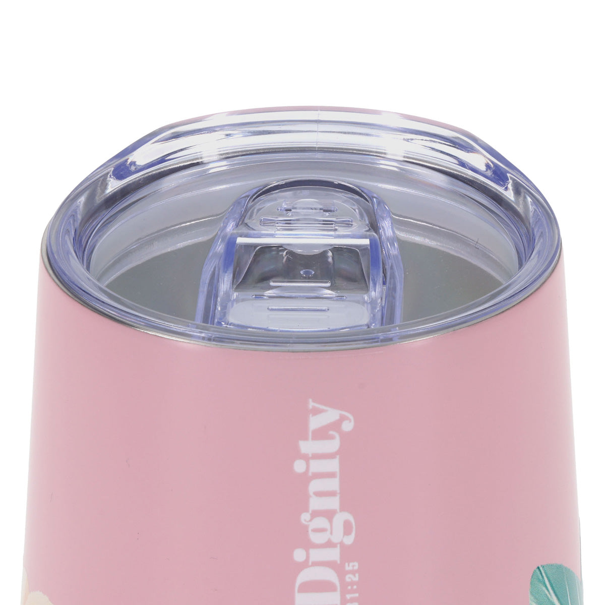 Travel Mug - Strength and Dignity (Stainless Steel, Pink Floral)