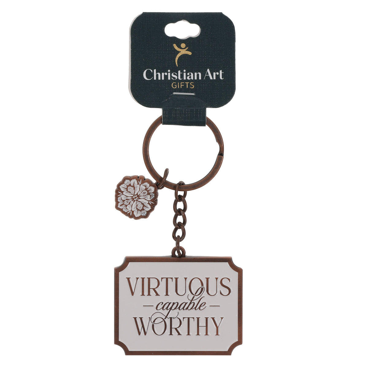 Virtuous Capable Worthy Metal Keychain