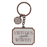 Virtuous Capable Worthy Metal Keychain