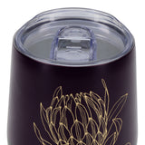 Travel Mug - Seek First (Stainless Steel, Deep Purple, Protea Design)