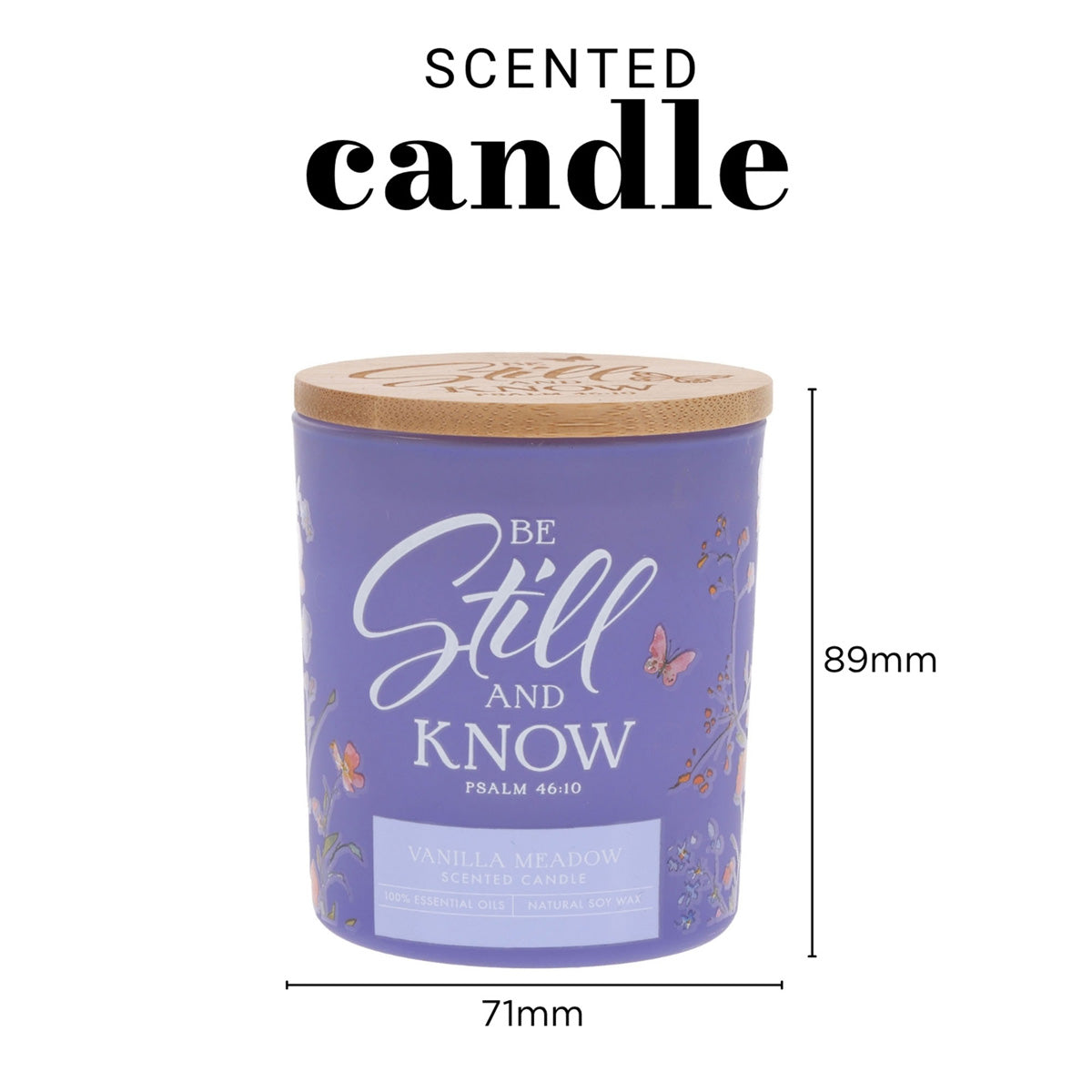 Be Still and Know Vanilla Meadow Scented Candle with Bamboo Lid