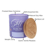 Be Still and Know Vanilla Meadow Scented Candle with Bamboo Lid