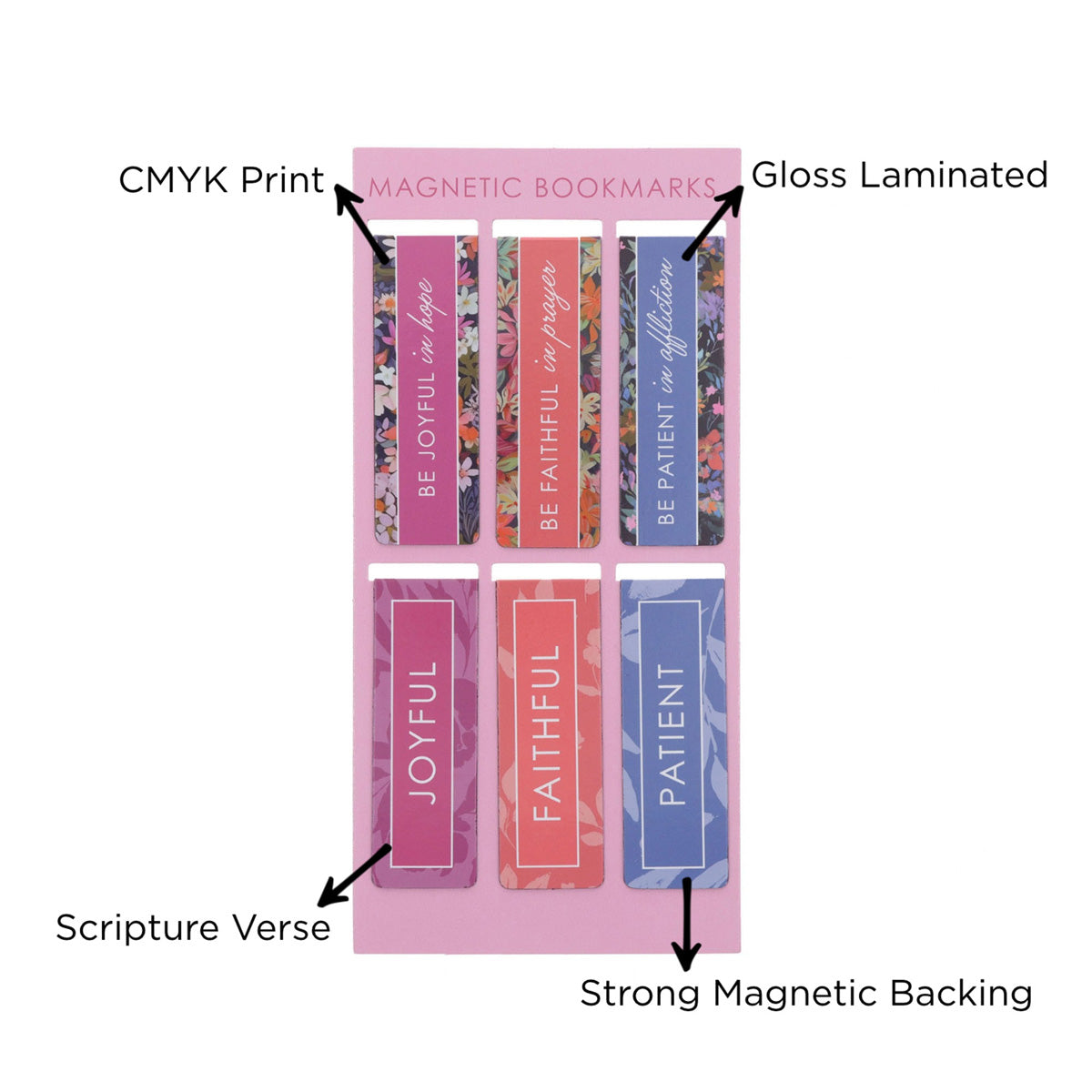 Joyful in Hope Six-Piece Magnetic Bookmark Set