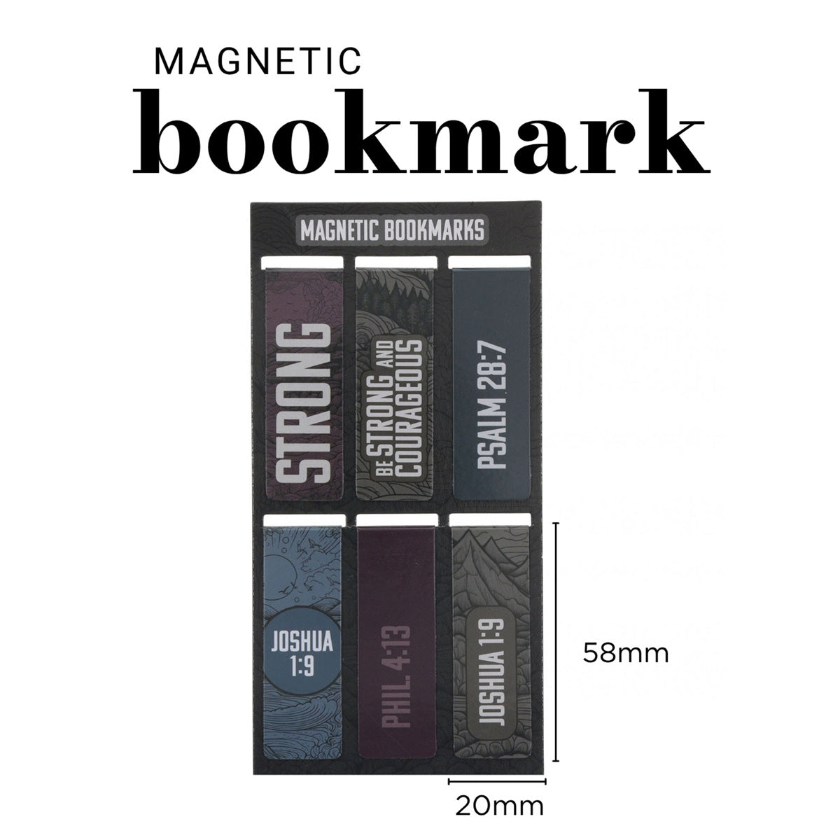 Be Strong and Courageous Six-Piece Magnetic Bookmark Set