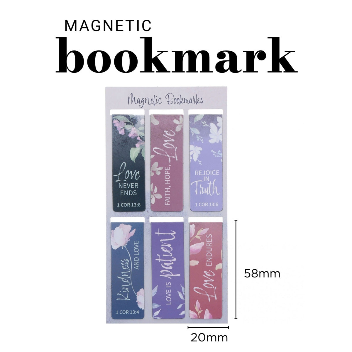 Love Six-Piece Magnetic Bookmark Set