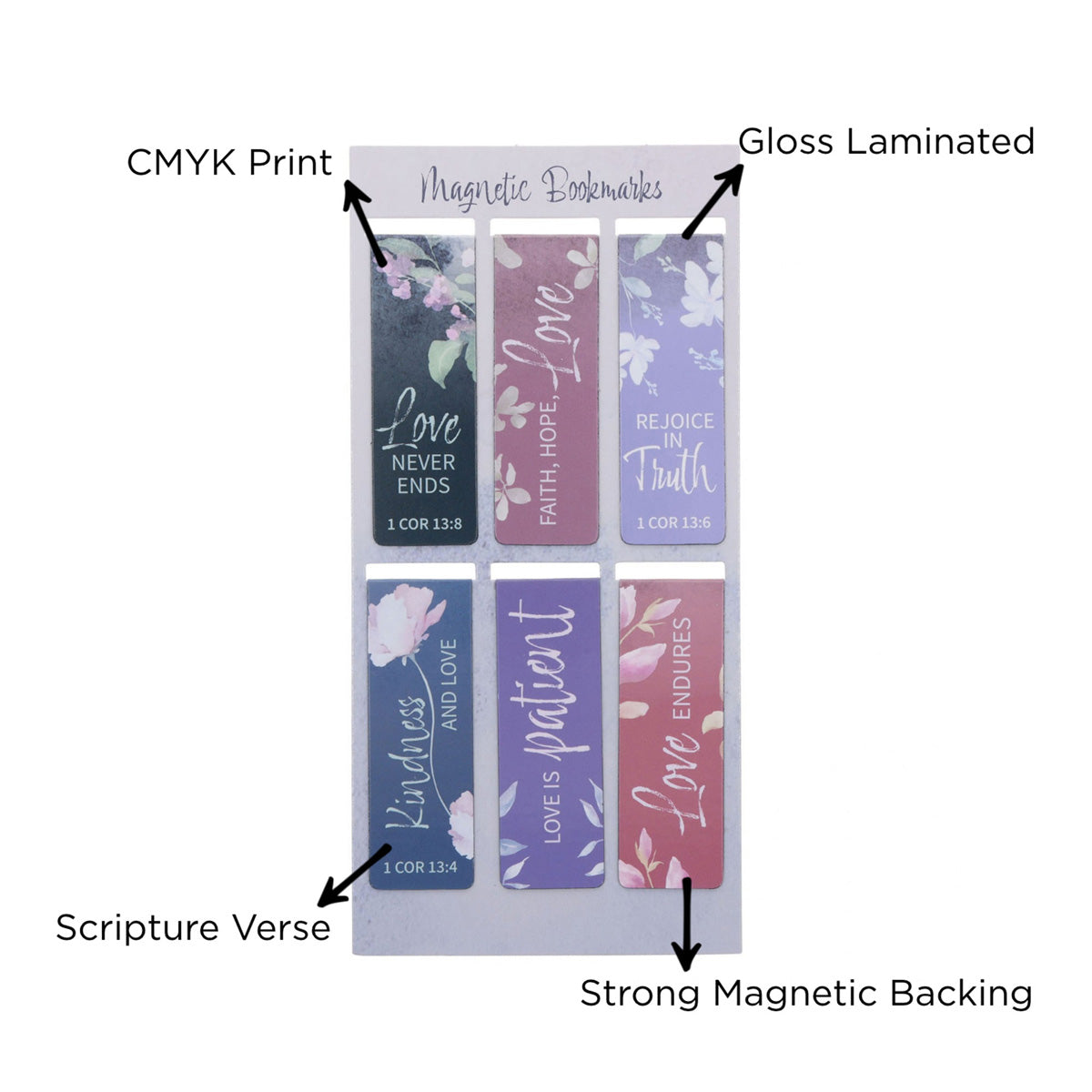 Love Six-Piece Magnetic Bookmark Set