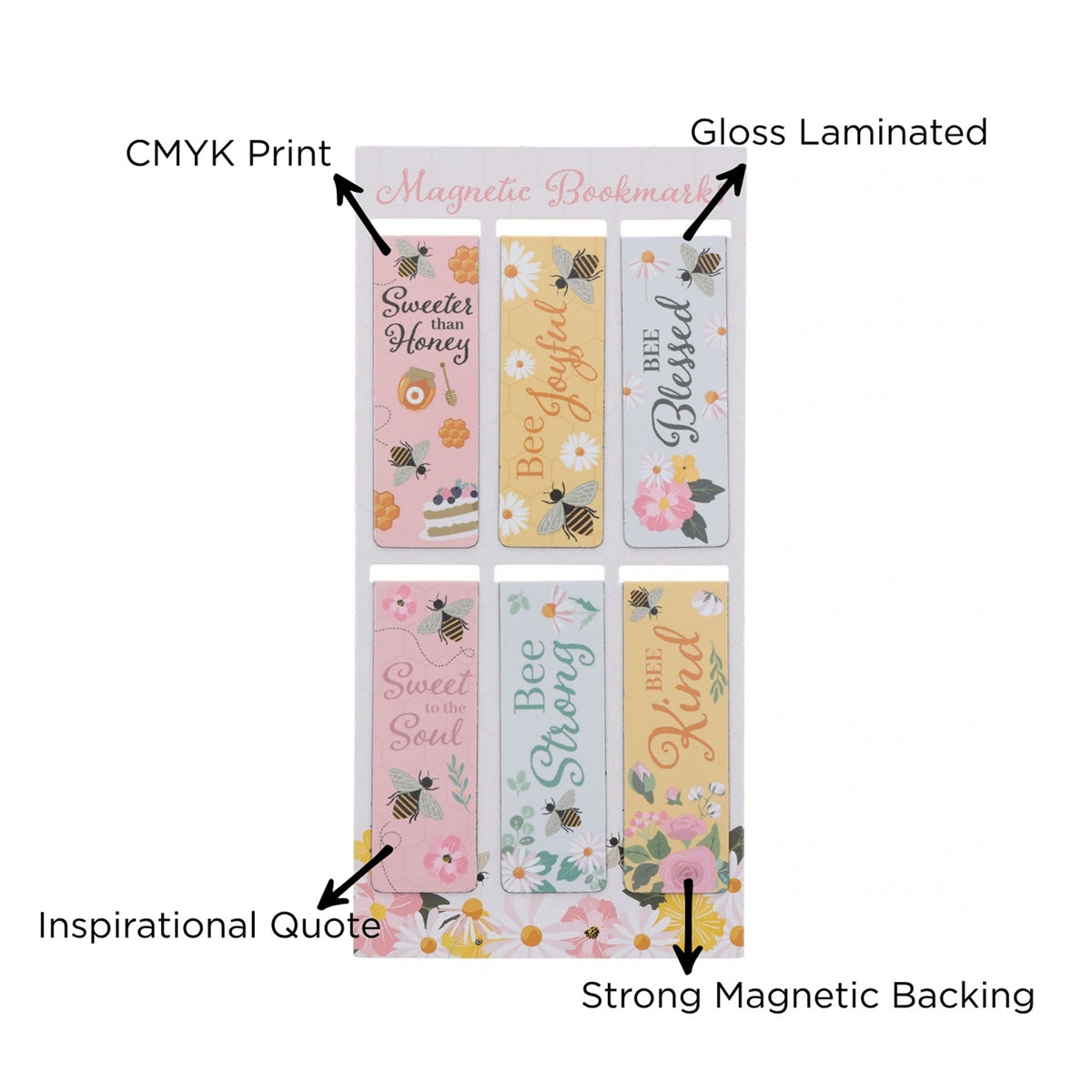 Sweeter than Honey Six-Piece Magnetic Bookmark Set