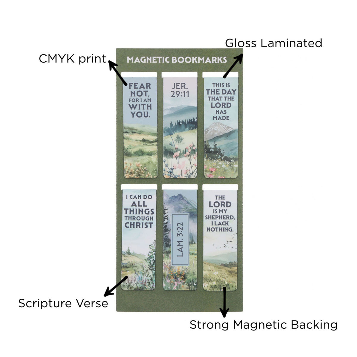Landscapes Six-Piece Magnetic Bookmark Set