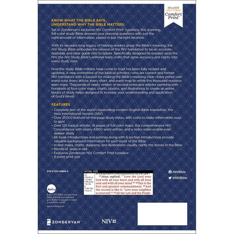 NIV Study Bible Revised Edition Red Letter (Comfort Print)(Hardcover)