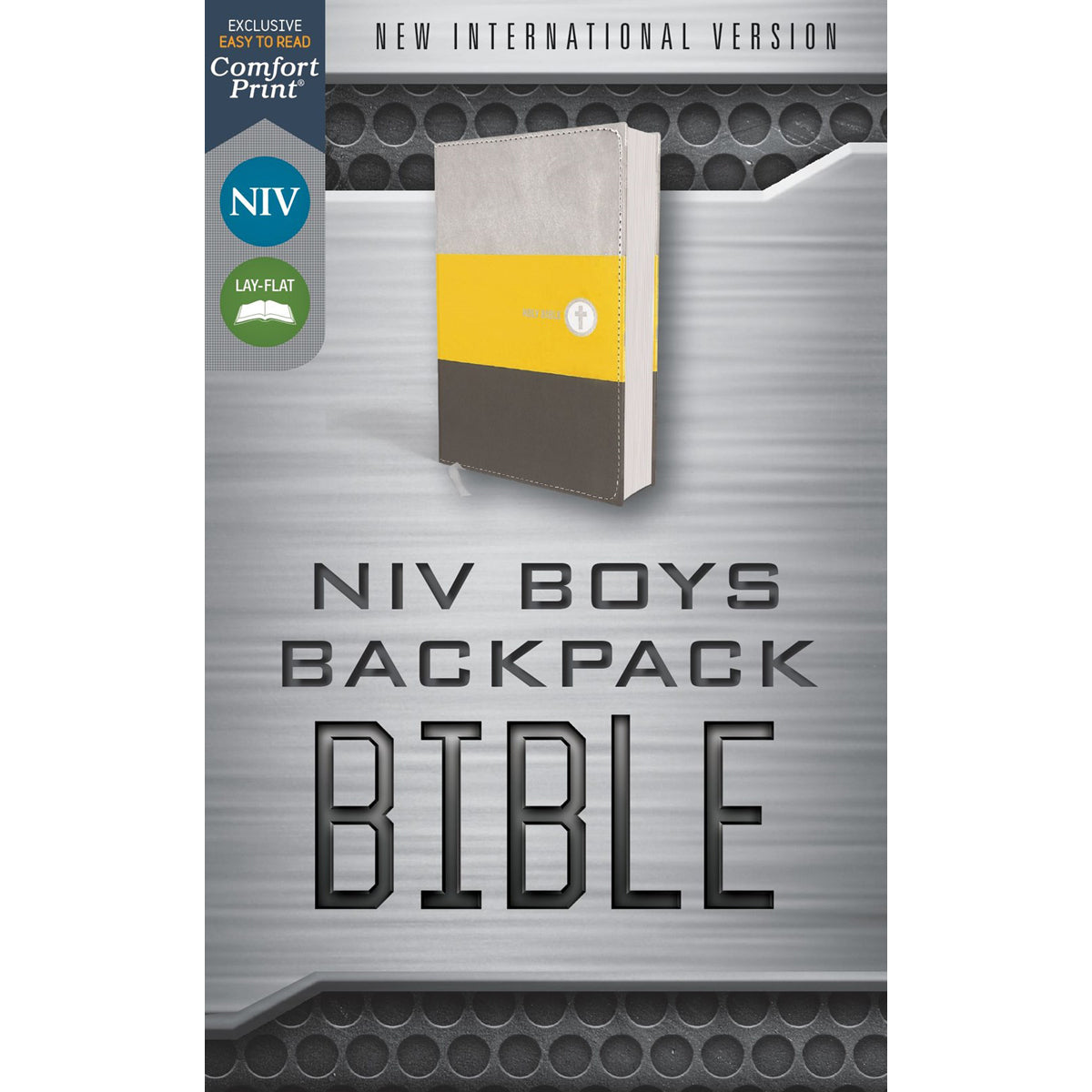 NIV Boys' Backpack Bible Compact Red Letter Edition Yellow  /Gray (Comfort Print)(Imitation Leather)