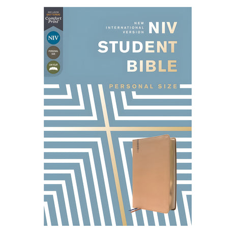 NIV Tan Imitation Leather Personal Size Student Bible Comfort Print 