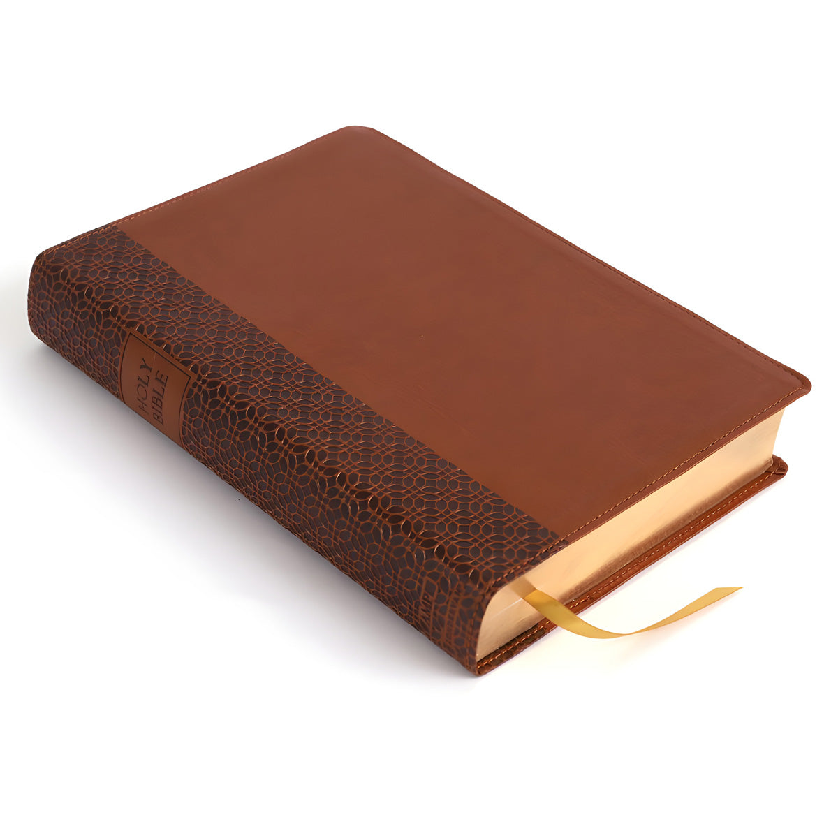 Amplified Brown Imitation Leather Holy Bible Large Print