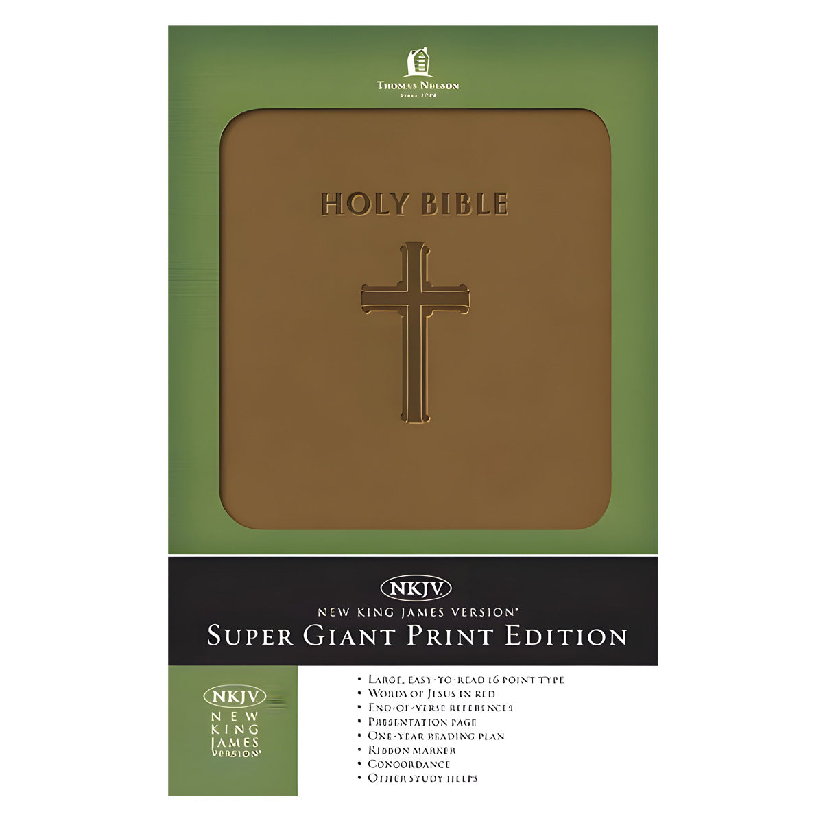 NKJV Brown Faux Leather Super Giant Print Bible – Christian Art