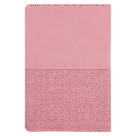 NLT Pink Pattern Faux Leather Standard Bible Thumb Indexed