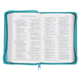 ESV Teal Faux Leather Compact Bible with Zip
