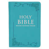 ESV Teal Faux Leather Compact Bible with Zip