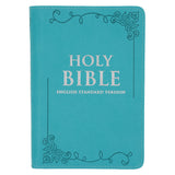 ESV Teal Faux Leather Compact Bible with Zip