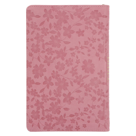 ESV Pink Floral Faux Leather Standard Bible with Zip