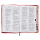 ESV Pink Floral Faux Leather Standard Bible with Zip
