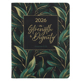 2026 Diary - 18-Month Planner for Women - In Strength and Dignity - Faux Leather with Zip