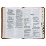 NLT Tan Genuine Leather Flexcover Standard Bible with Indexing Tabs