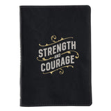 Strength and Courage Handy-Sized Genuine Leather Journal