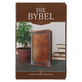NLV Taan Bruin Kunsleer Standaard Bybel met Ritssluiter en Duimgrepe
