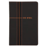 NLV Donkerbruin en Oranje Kunsleer Standaard Bybel Met Duimgrepe