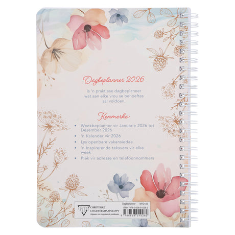 2026 Dagboek - Dagbeplanner - Die Here Is My Sterkte en My Beskerming - Ringbind
