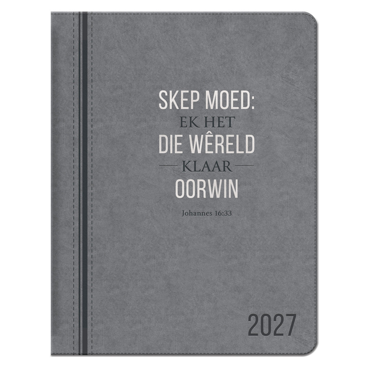 2027 A4 Dagboek - Professionele Jaarbeplanner - Skep Moed - Kunsleer