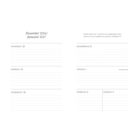 2027 Dagboek - Dagbeplanner - Wees Stil en Weet - Ringbind