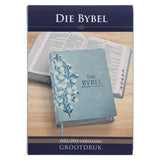 Afrikaans 1933/1953 Vertaling Ligblou met Blomme Kunsleer Bybel Grootdruk