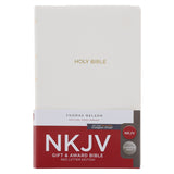 NKJV White Flexcover Imitation Leather Gift & Award Bible Red Letter Comfort Print