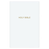 NKJV White Faux Leather Gift And Award Bible Red Letter Comfort Print Flexcover