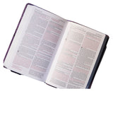 NKJV Purple Faux Leather Deluxe Gift Bible Red Letter Comfort Print