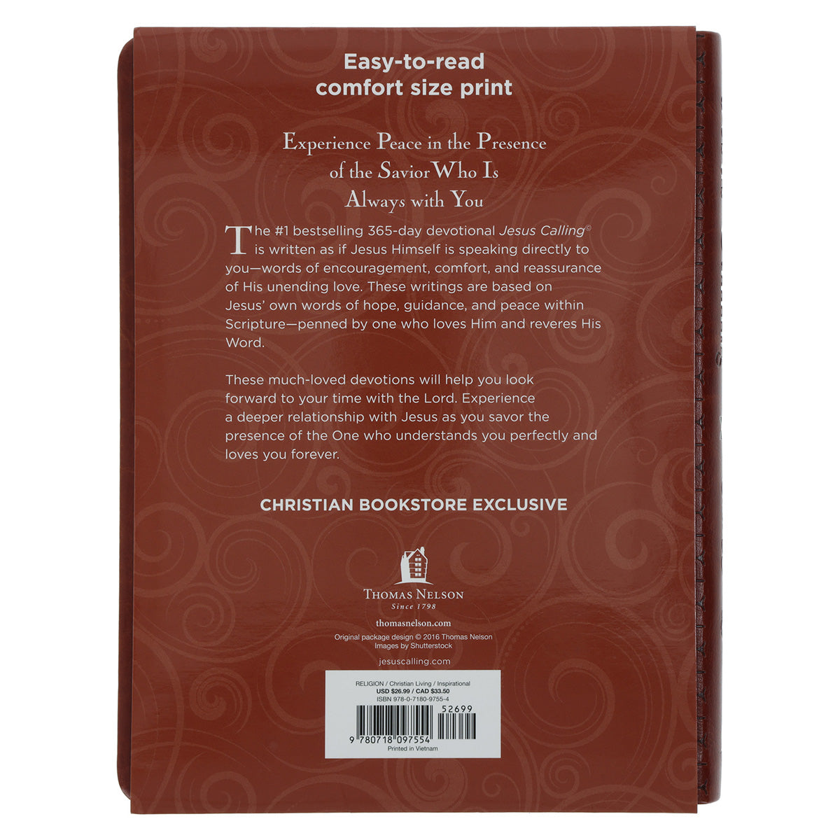 Jesus Calling: Enjoying Peace in His Presence Deluxe Edition (Imitation Leather)