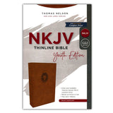 NKJV Thinline Bible Youth Red Letter Brown (Comfort Print)(Imitation Leather)