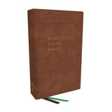 NKJV Evangelical Study Bible Indexed Brown Comfort Print (Imitation Leather)