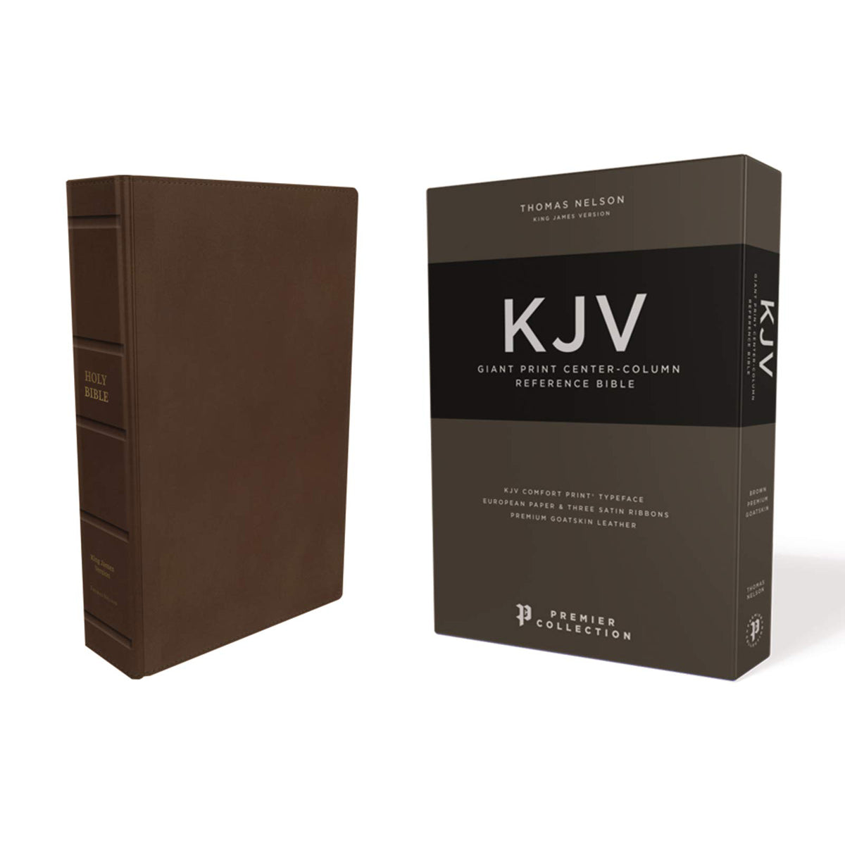 KJV Ref Bible C / Column Giant Print Goatskin Brown (Comfort Print)(Genuine Leather)