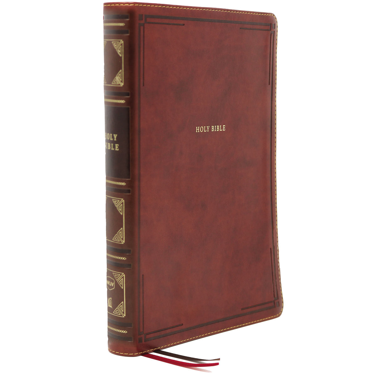 NKJV Thinline Large Print Red Letter Brown (Comfort Print)(Imitation Leather)