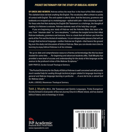 Pocket Dictionary For The Study Of Biblical Hebrew (The IVP Pocket Reference)(Paperback)